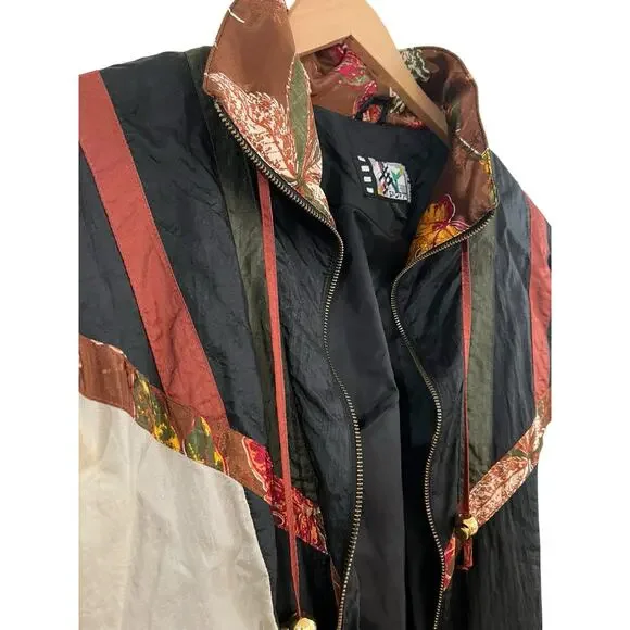 Vintage 90s RE Sport River Edge Bomber Jacket M Nylon Geometric Colorblock Retro - Picture 8 of 16